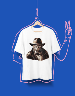 Camiseta Unissex - Gato Indiana Jones