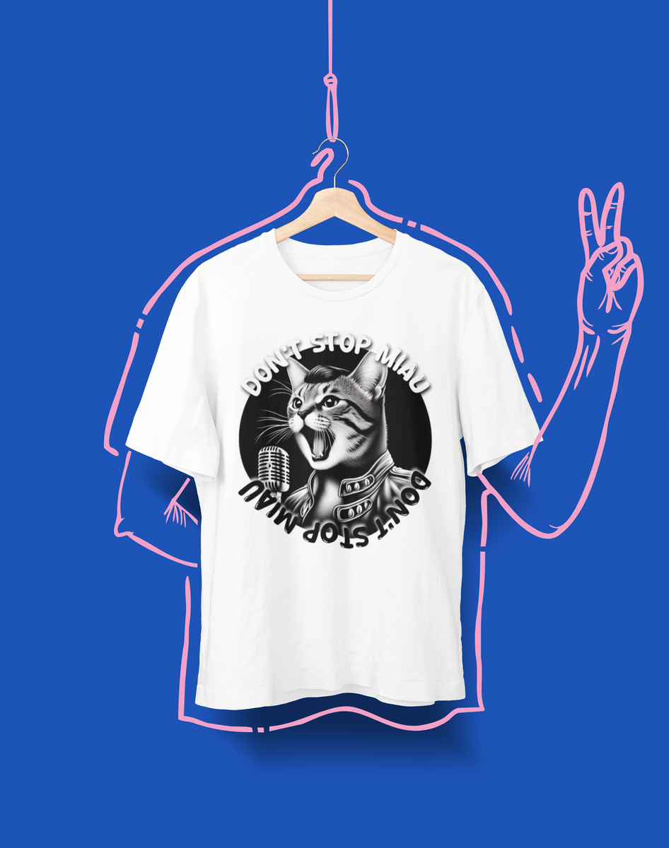 Nome do produto: Camiseta Unissex - Don\'t Stop Miau