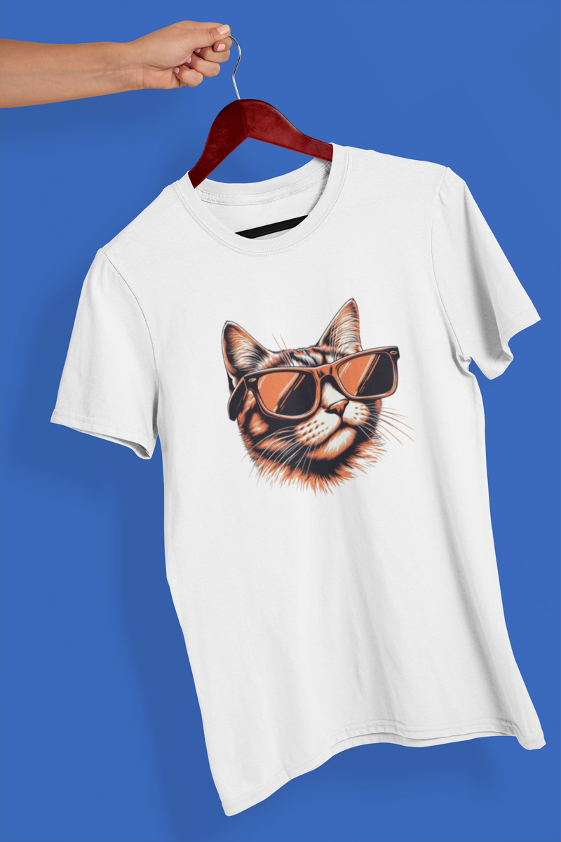 Nome do produto: Camiseta Unissex - Gato de óculos