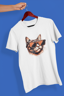 Camiseta Unissex - Gato de óculos