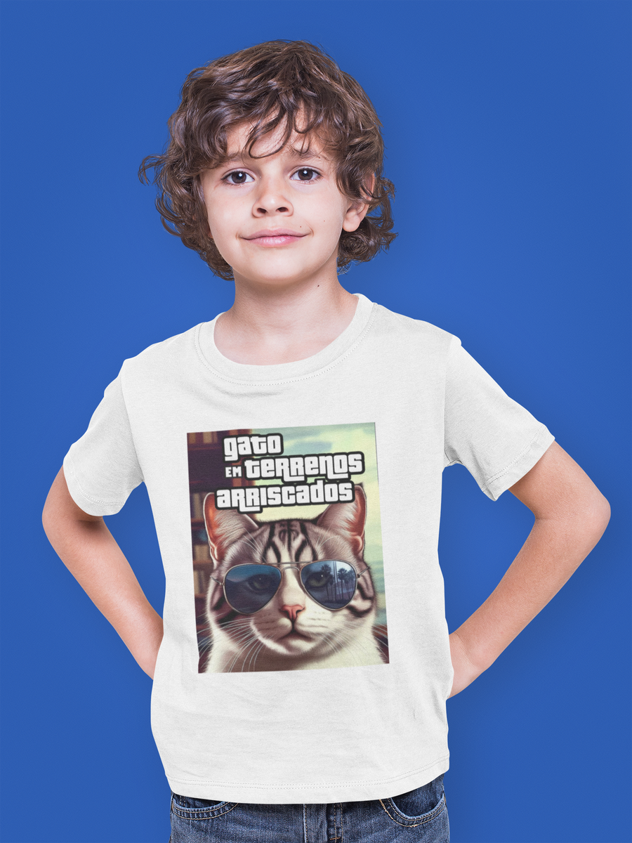 Nome do produto: Camiseta Infantil - Gato GTA