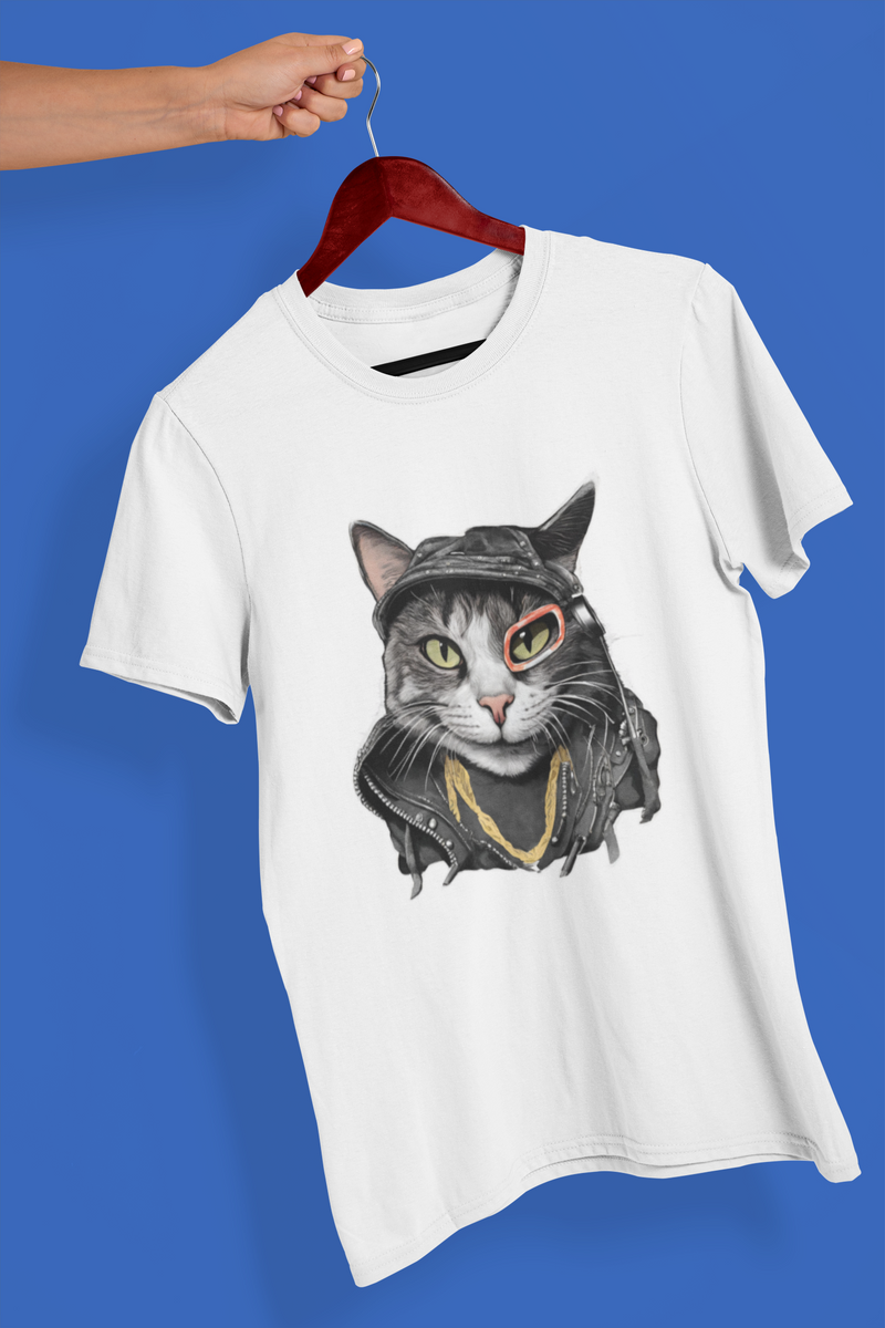 Nome do produto: Camiseta Unissex - Gato Rapper