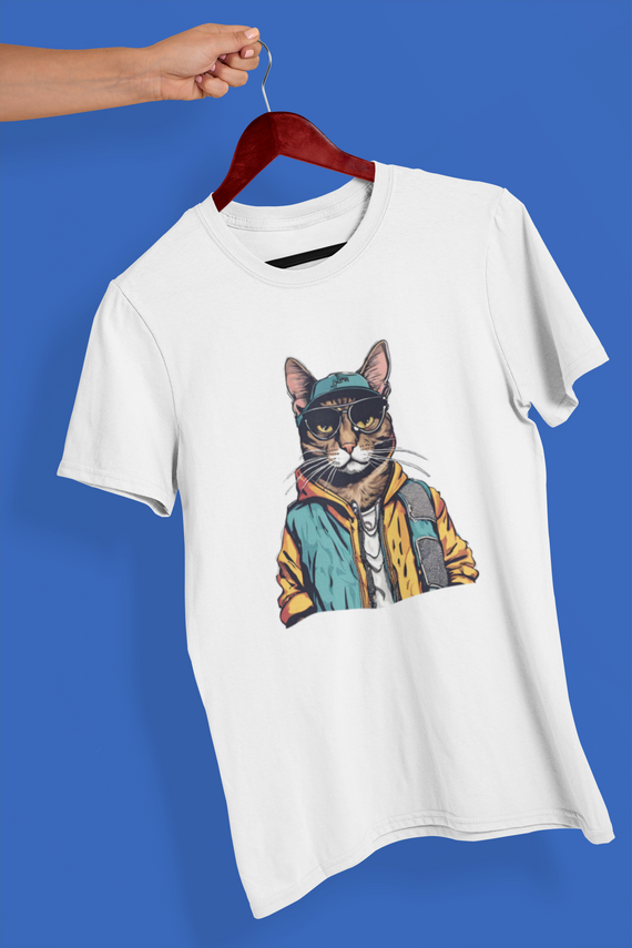 Camiseta Unissex - Gato Rapper