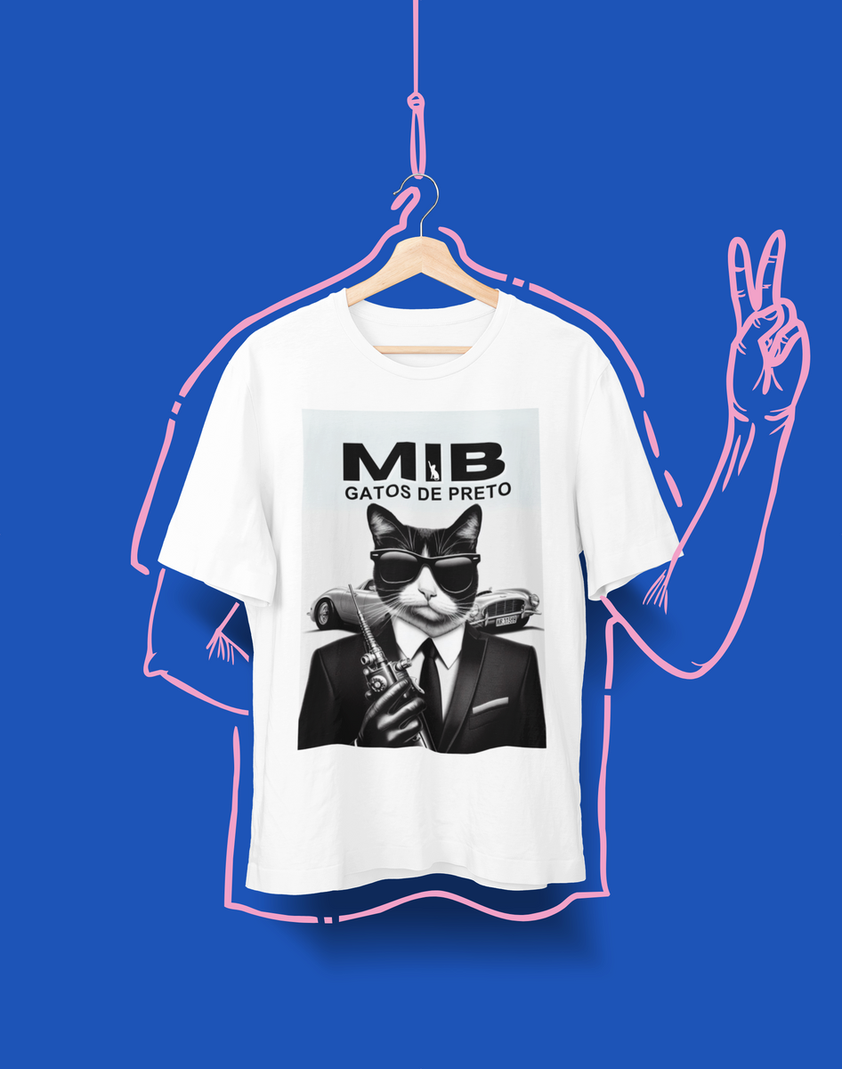 Nome do produto: Camiseta Unissex - MIB Gatos de Preto