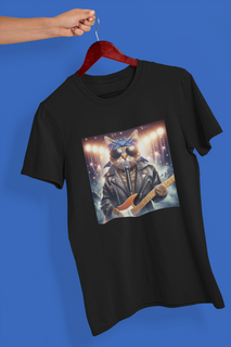 Nome do produtoCamiseta Unissex - Gato de guitarra