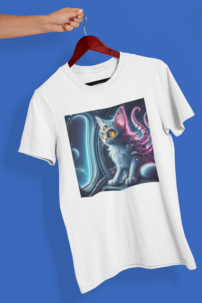 Nome do produto: Camiseta Unissex - Gato extraterrestre