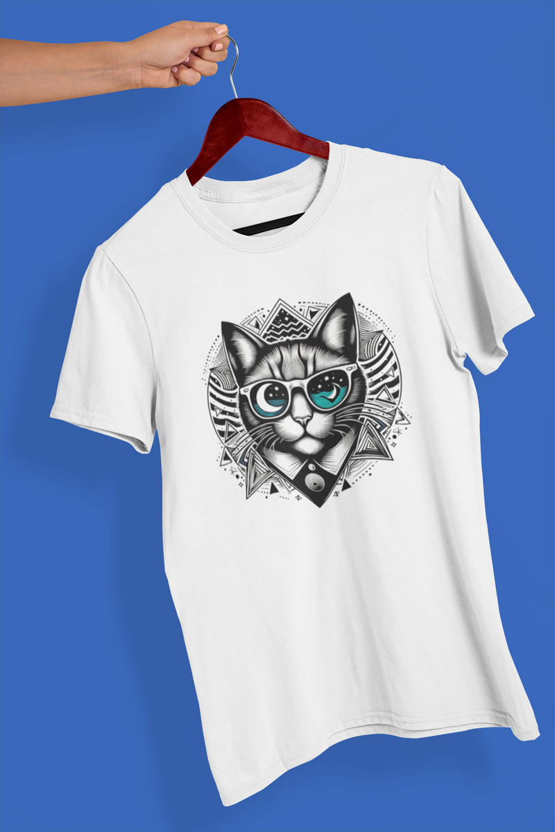 Nome do produto: Camiseta Unissex - Cat Sunglass