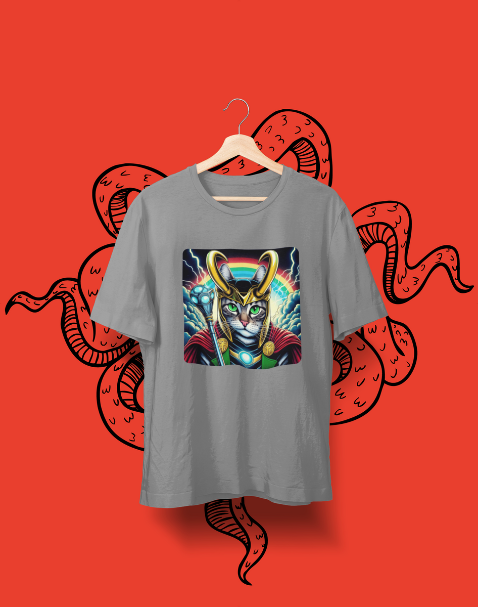 Nome do produto: Camiseta Estonada - Gato Loki