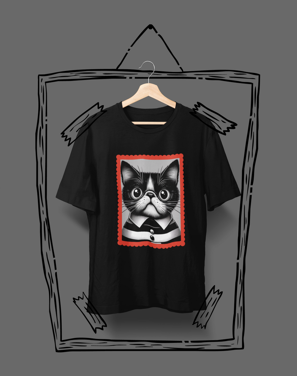 Nome do produto: Camiseta Unissex - Gato Feioso Addams