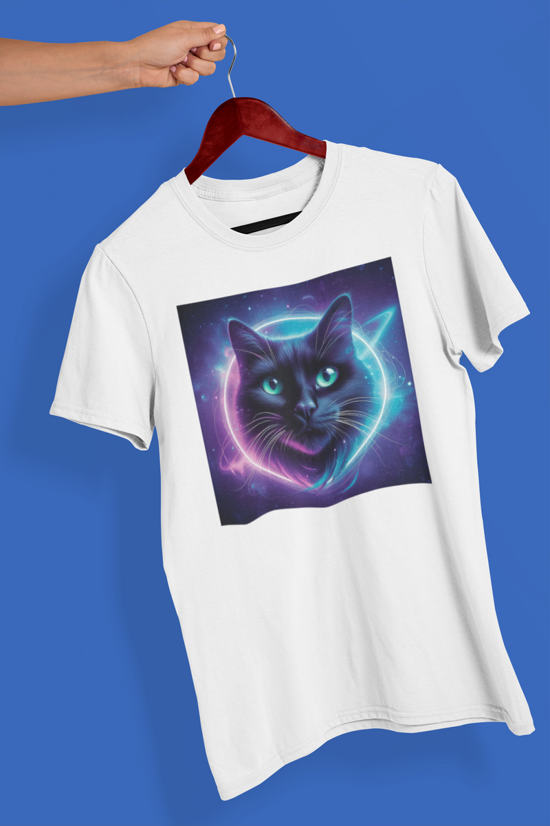 Nome do produto: Camiseta Unissex - Gato Galáxia 