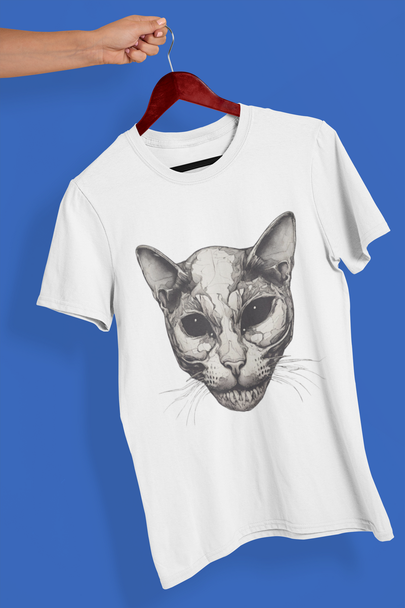 Nome do produto: Camiseta Unissex - Gato caveira