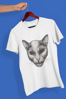 Camiseta Unissex - Gato caveira