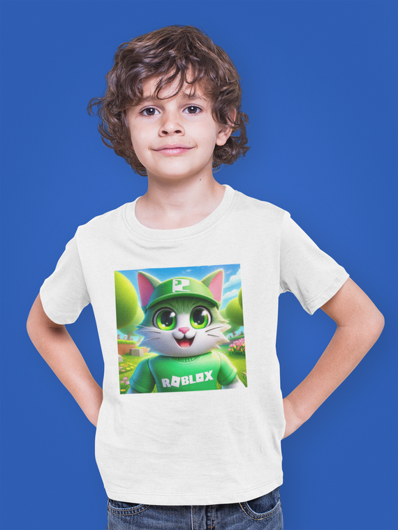 Camiseta Infantil - Gato Roblox