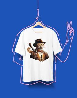 Camiseta Unissex - Gato Indiana Jones
