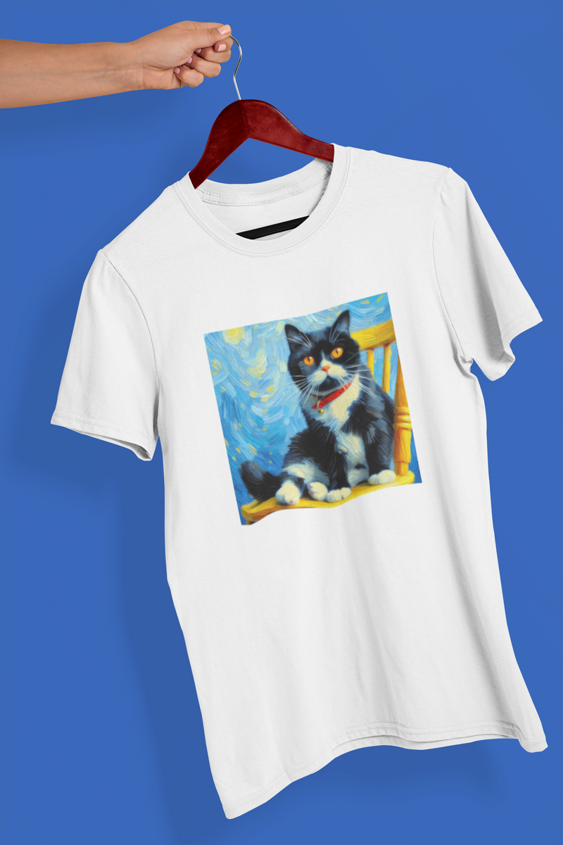 Nome do produto: Camiseta Unissex - Gato Van Gogh