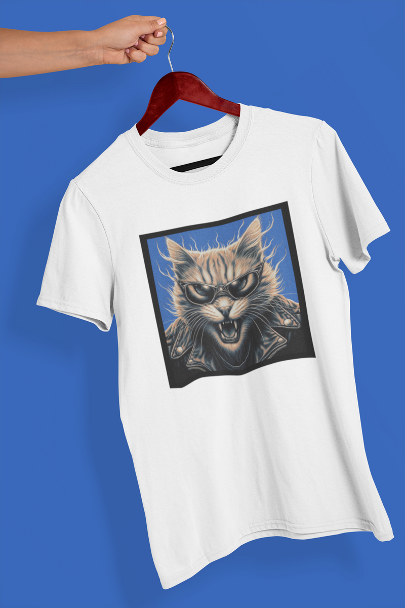 Nome do produto: Camiseta Unissex - Gato de óculos