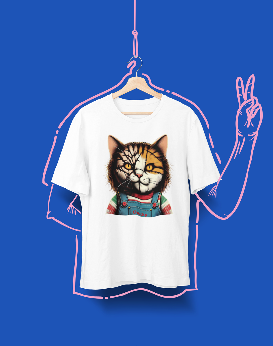 Nome do produto: Camiseta Unissex - Gato Chucky