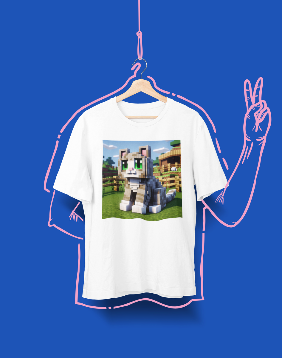 Nome do produto: Camiseta Unissex - Gato Minecraft
