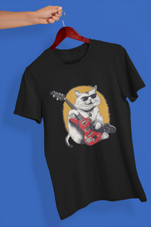 Nome do produtoCamiseta Unissex - Gato de Guitarra 