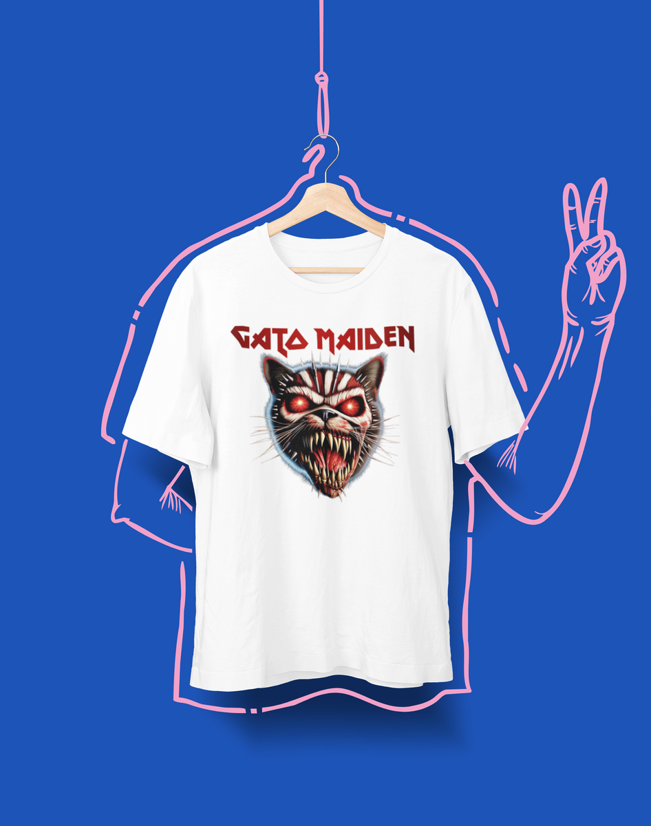Nome do produto: Camiseta Unissex - Gato Maiden