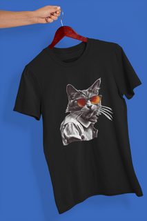 Nome do produtoCamiseta Unissex - Gato de óculos