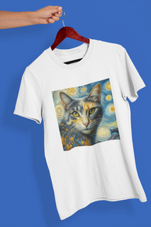 Camiseta Unissex - Gato Van Gogh