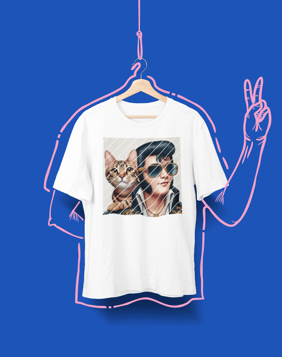 Nome do produto: Camiseta Unissex - Gato Presley