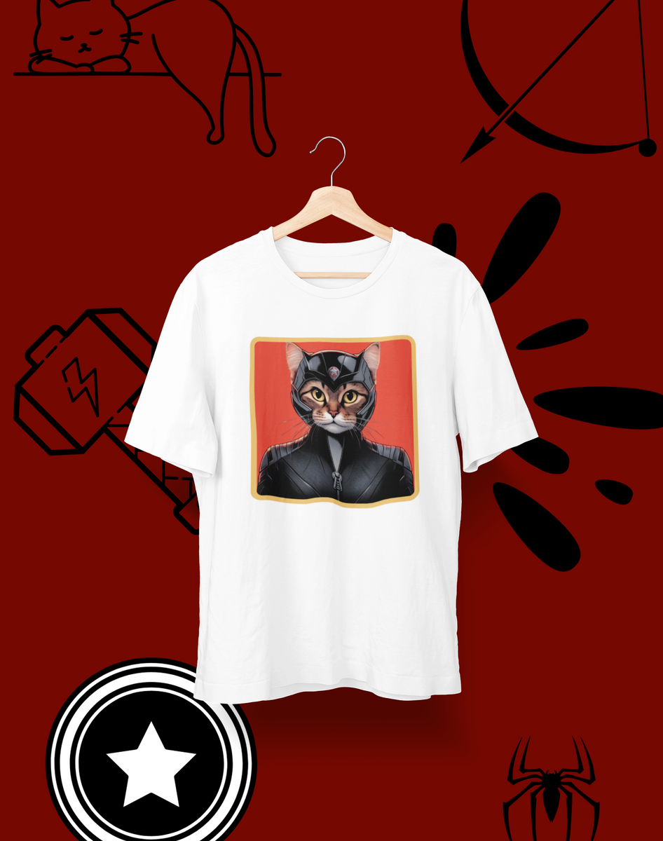 Nome do produto: Camiseta Unissex - Gata Viúva Negra