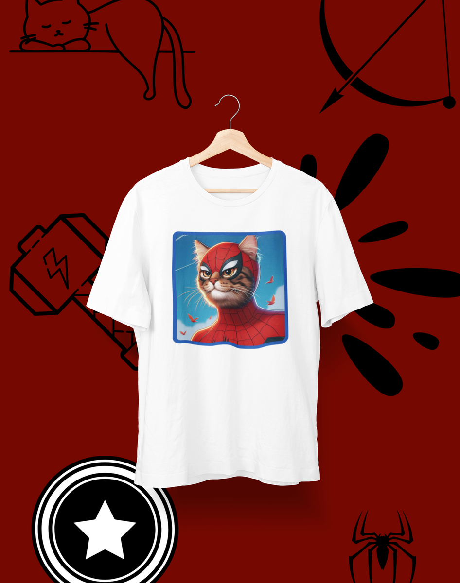 Nome do produto: Camiseta Unissex - Gato Aranha