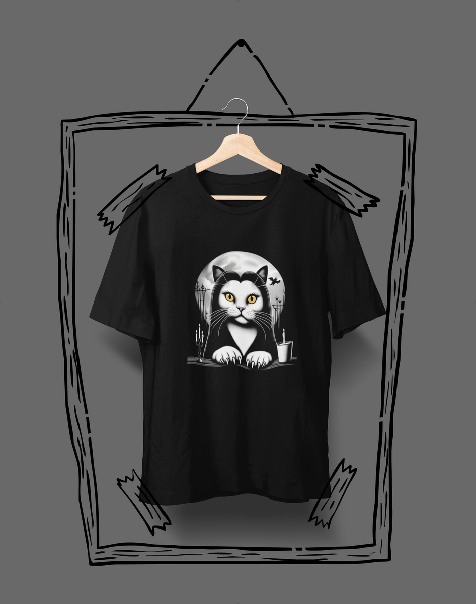 Nome do produto: Camiseta Unissex - Gatícia Addams