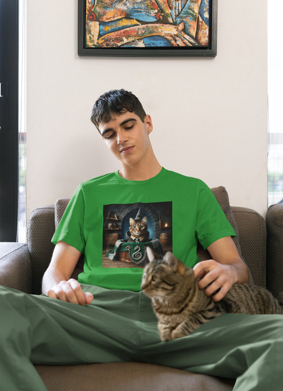 Camiseta Unissex - Gato Potter Sonserina 