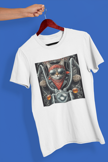 Camiseta Unissex - Gato Motoqueiro