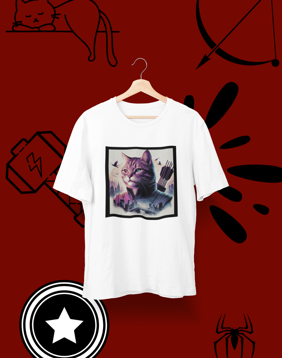 Nome do produto: Camiseta Unissex - Gato Arqueiro