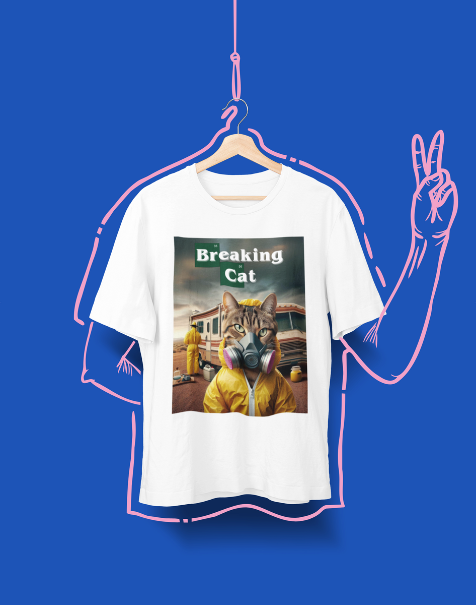 Nome do produto: Camiseta Unissex - Breaking Cat
