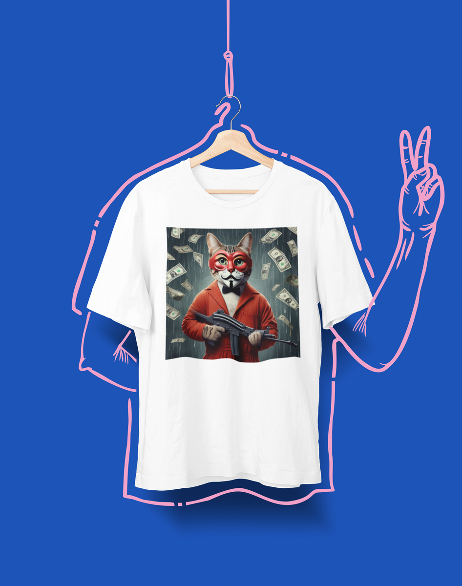 Nome do produto: Camiseta Unissex - La Cat de Papel