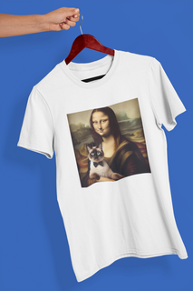 Camiseta Unissex - Monalisa com gato