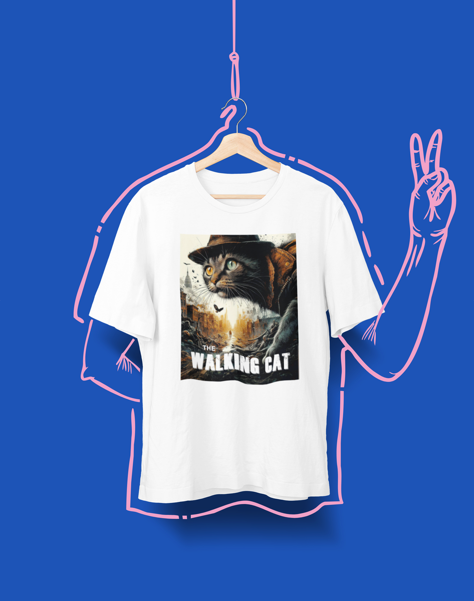 Nome do produto: Camiseta Unissex - The Walking Cat