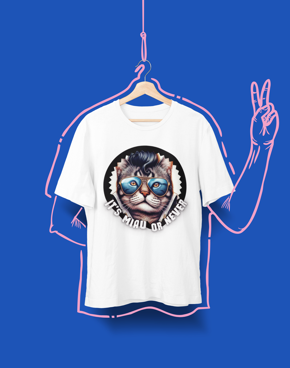 Nome do produto: Camiseta Unissex - It\'s Miau or Never