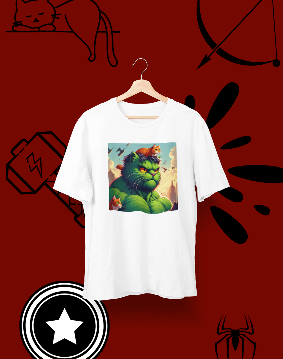 Nome do produto: Camiseta Unissex - Gato Hulk