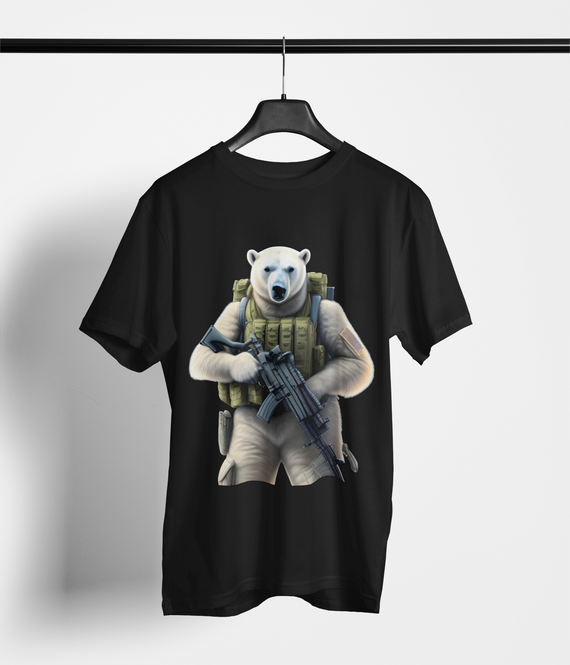 Camiseta Estampa Urso Polar Fuzileiro