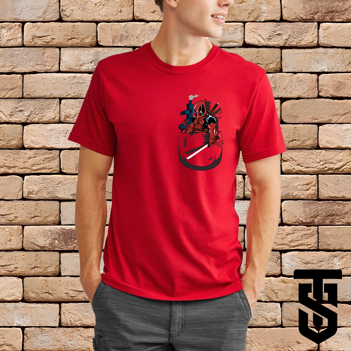 Nome do produto: Camiseta Deadpool Pocket