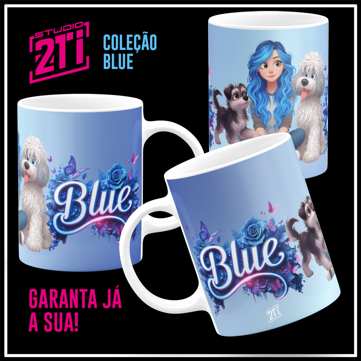 Nome do produto: CANECA BLUE & Dogs