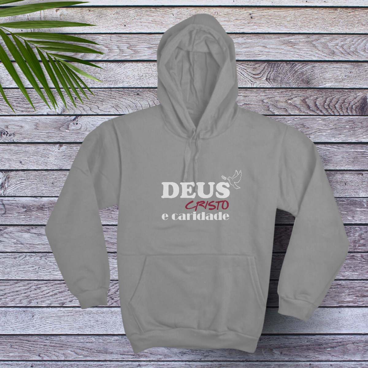 Nome do produto: Moletom Canguru Deus Cristo e Caridade