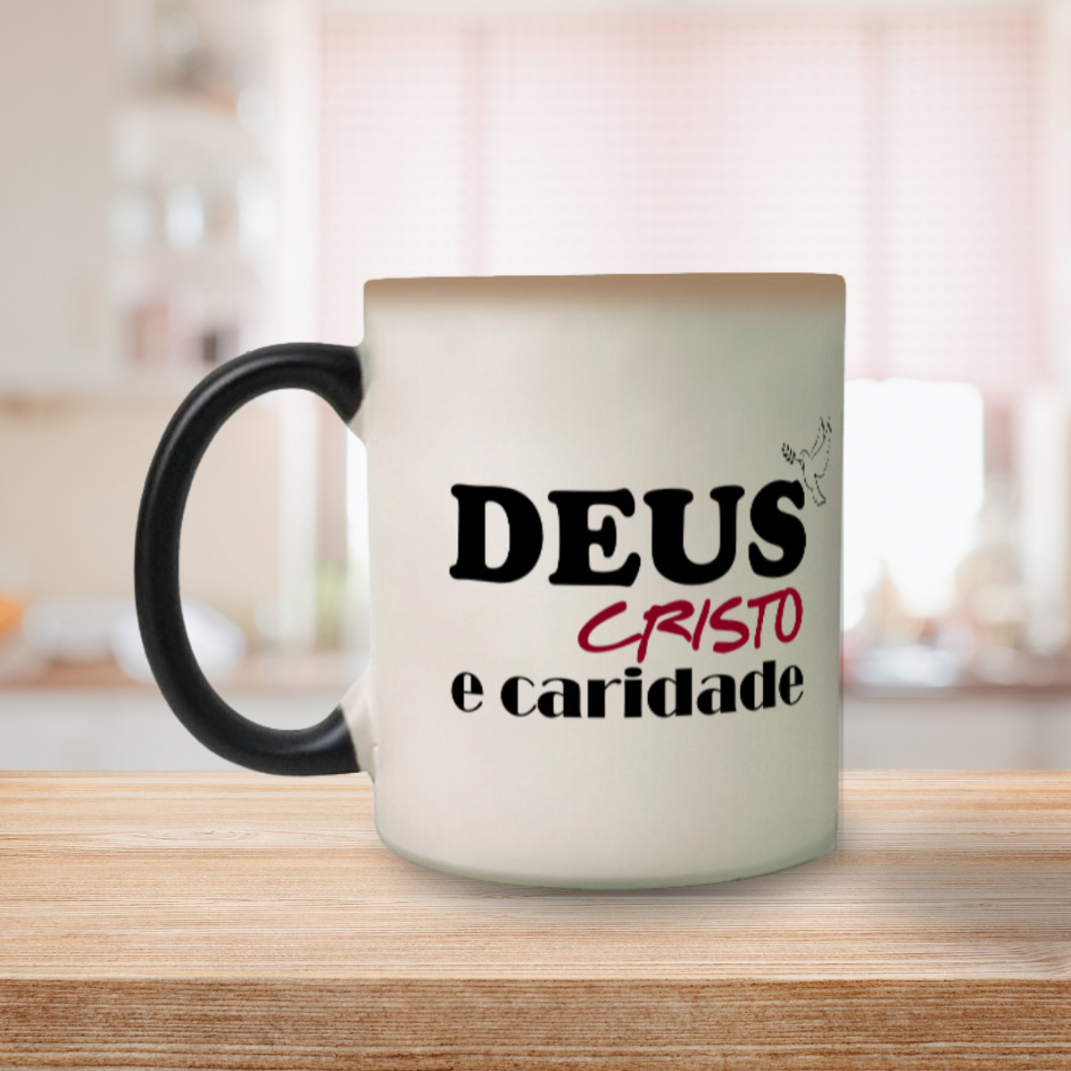 Nome do produto: Caneca Mágica Deus Cristo e Caridade