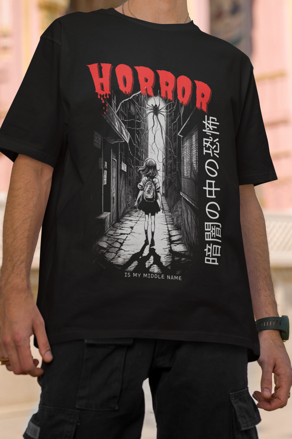 Camiseta Masculina Horror Is My Middle Name