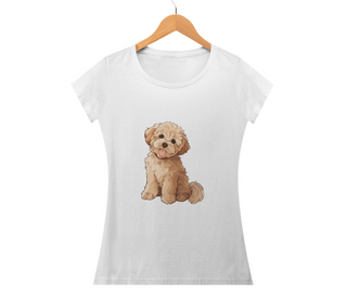 Camiseta Baby Long Avançada Cute Dog Logo Preta