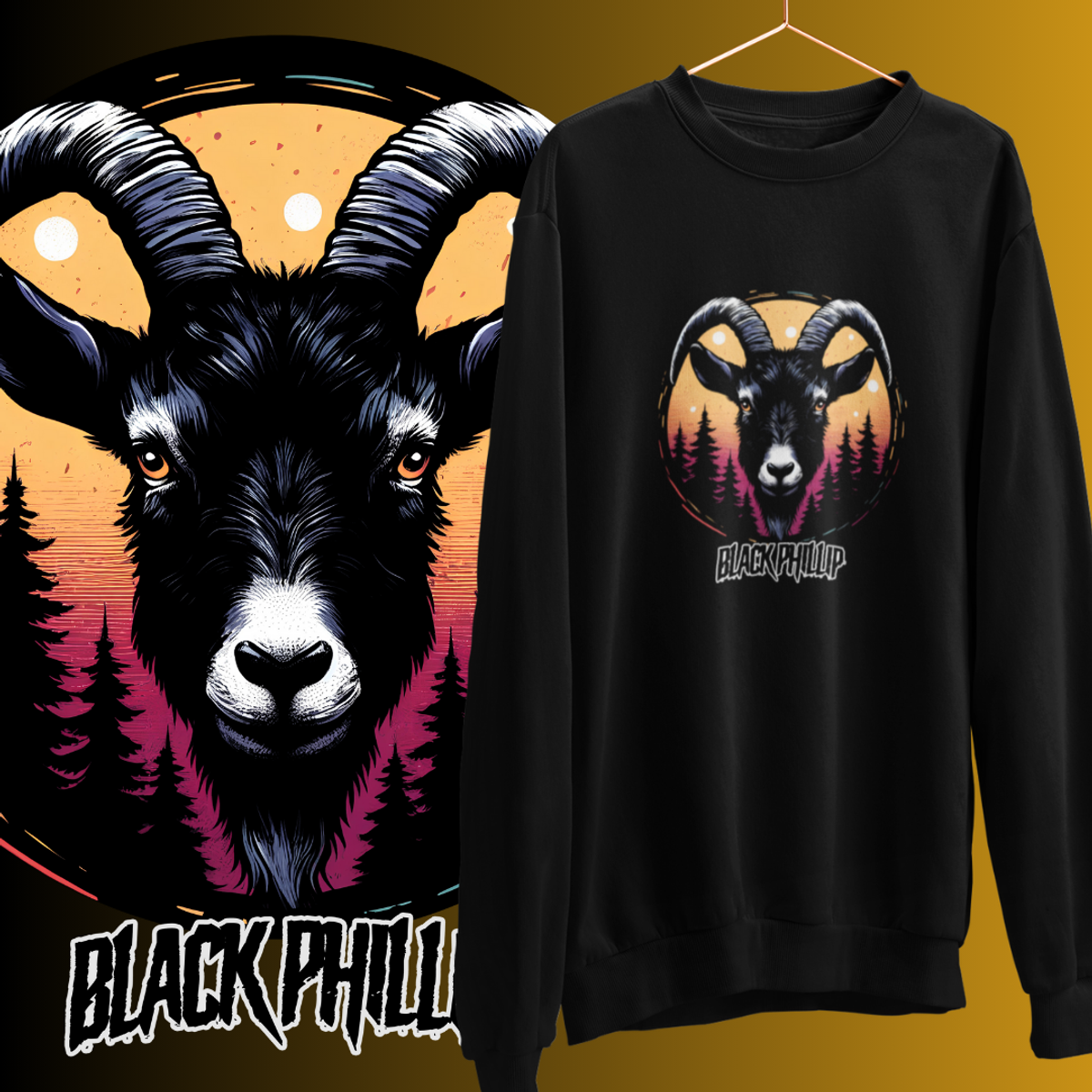 Nome do produto: MOLETOM - BLACK PHILLIP