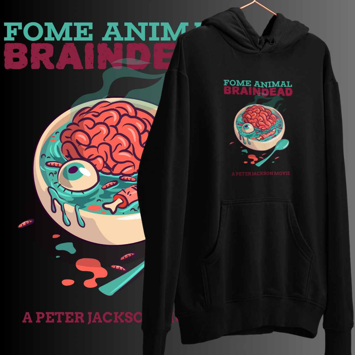 Nome do produto: MOLETOM CANGURU - FOME ANIMAL (BRAINDEAD)