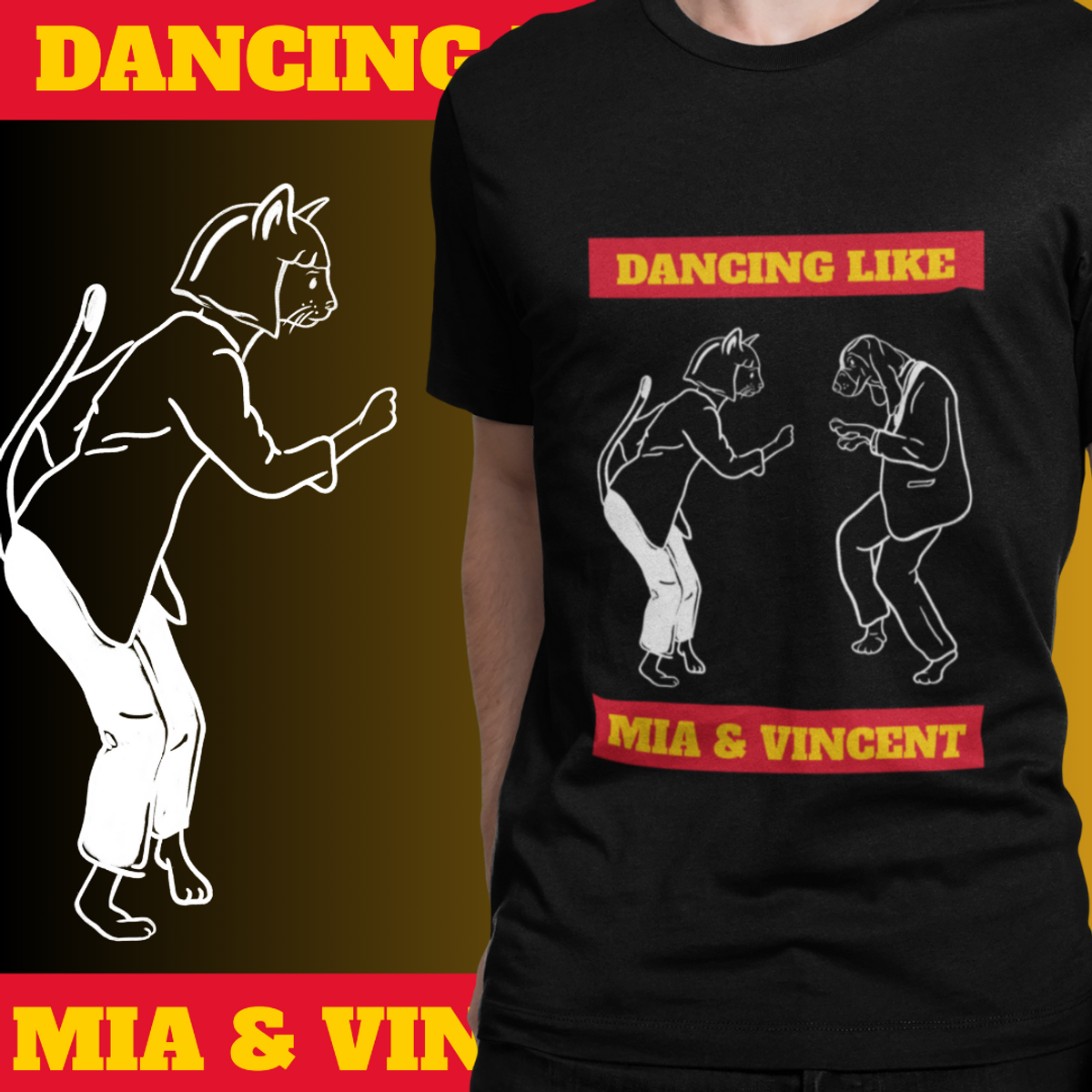 Nome do produto: CAMISETA - PULP FICTION MIA & VINCENT (Estampa Branca)