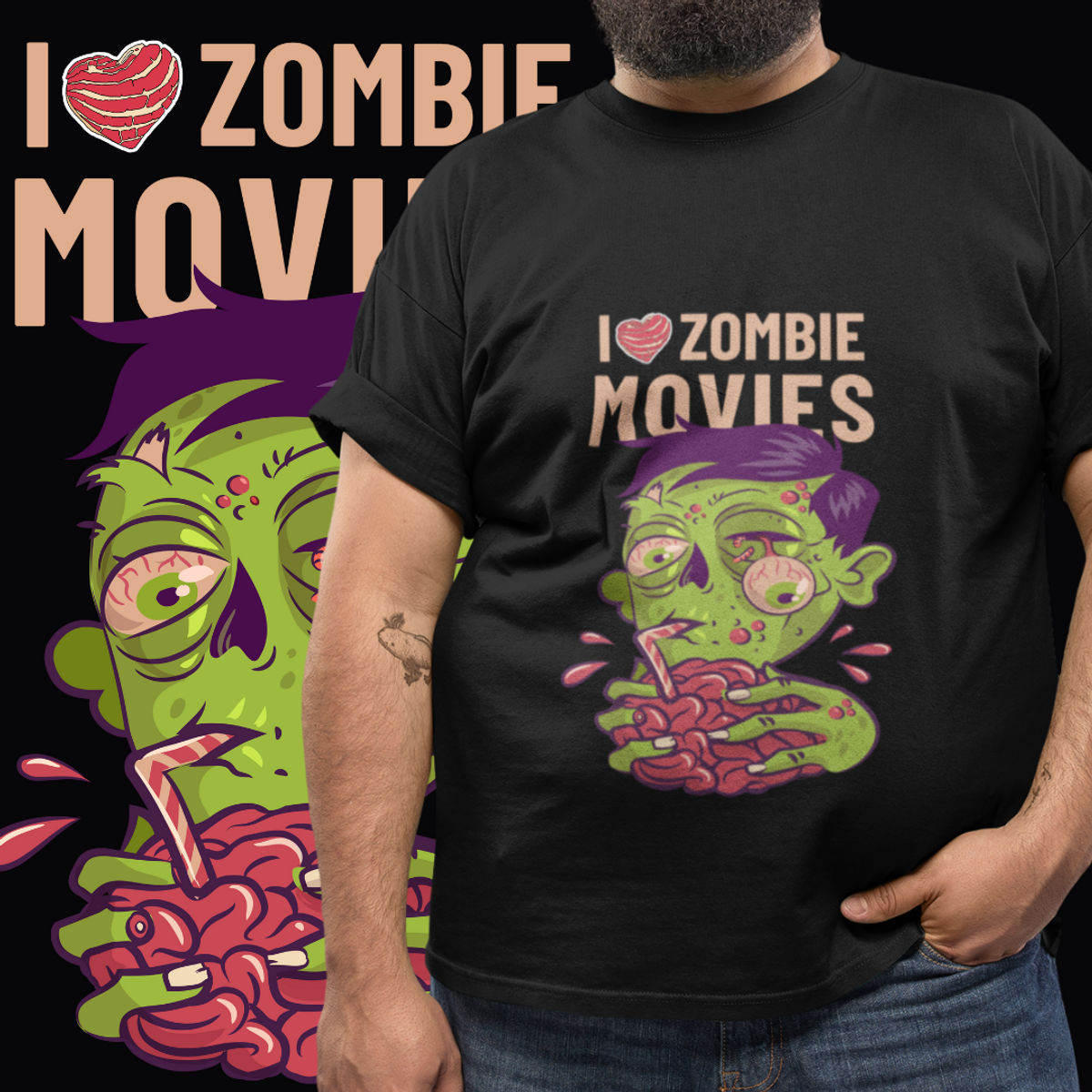 Nome do produto: PLUS SIZE - I LOVE ZOMBIE MOVIES